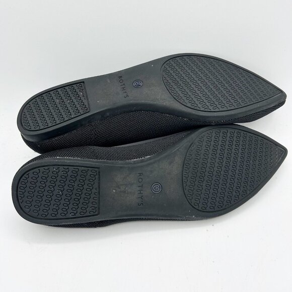 Rothy’s The Point Black Pointed Toe Flat Shoes Knit Size 9 Women's - Picture 5 of 5
